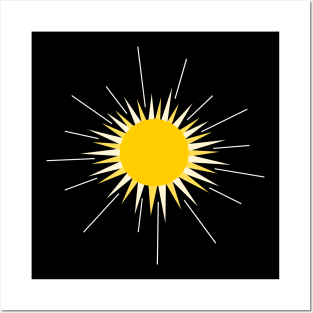 Bright yellow radiant shining sun Posters and Art